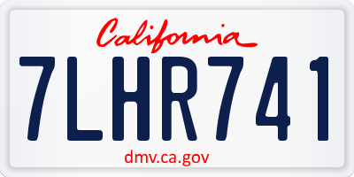 CA license plate 7LHR741