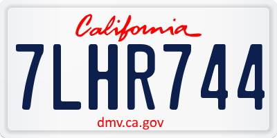 CA license plate 7LHR744