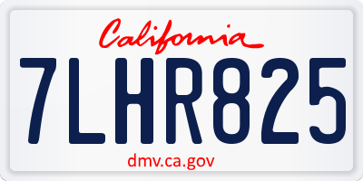 CA license plate 7LHR825