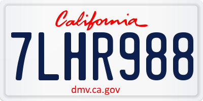 CA license plate 7LHR988