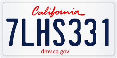 CA license plate 7LHS331