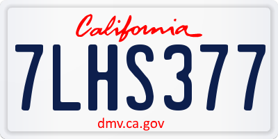 CA license plate 7LHS377