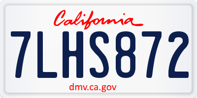 CA license plate 7LHS872