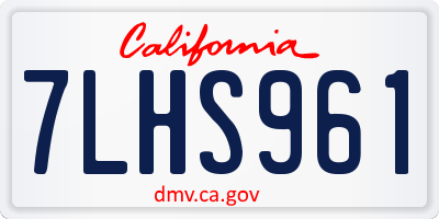 CA license plate 7LHS961