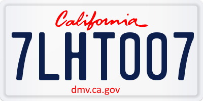 CA license plate 7LHT007