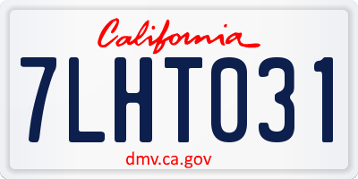 CA license plate 7LHT031