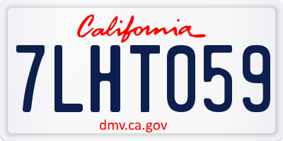 CA license plate 7LHT059