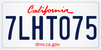 CA license plate 7LHT075