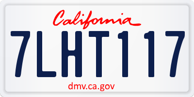 CA license plate 7LHT117