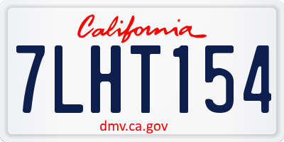 CA license plate 7LHT154