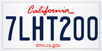 CA license plate 7LHT200