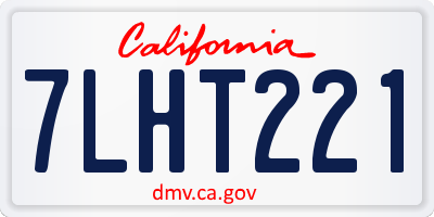 CA license plate 7LHT221