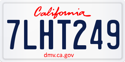 CA license plate 7LHT249