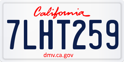 CA license plate 7LHT259