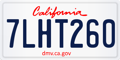 CA license plate 7LHT260