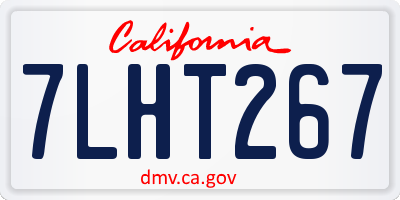 CA license plate 7LHT267