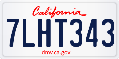CA license plate 7LHT343