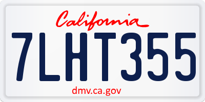 CA license plate 7LHT355