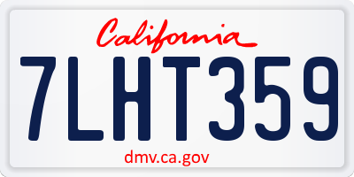 CA license plate 7LHT359