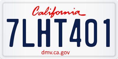 CA license plate 7LHT401