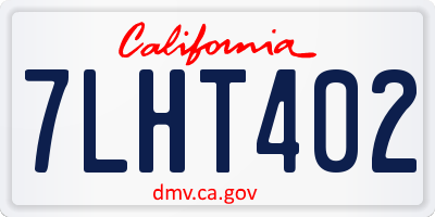 CA license plate 7LHT402