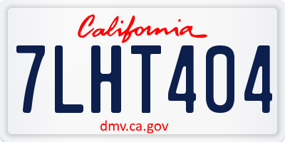 CA license plate 7LHT404