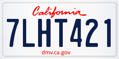 CA license plate 7LHT421