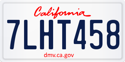 CA license plate 7LHT458
