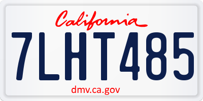 CA license plate 7LHT485