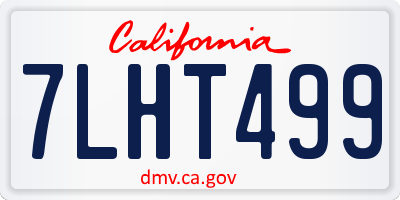 CA license plate 7LHT499