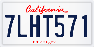 CA license plate 7LHT571