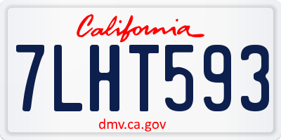 CA license plate 7LHT593