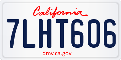 CA license plate 7LHT606