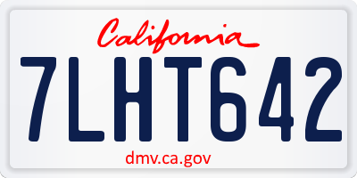 CA license plate 7LHT642
