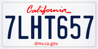 CA license plate 7LHT657