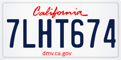 CA license plate 7LHT674