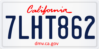 CA license plate 7LHT862