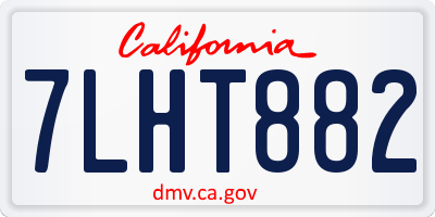 CA license plate 7LHT882