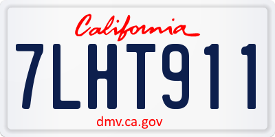 CA license plate 7LHT911