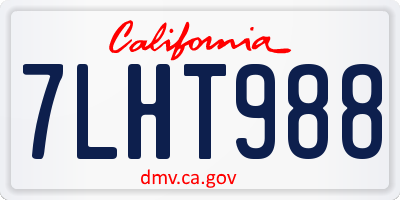 CA license plate 7LHT988