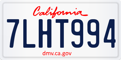 CA license plate 7LHT994