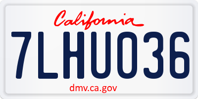 CA license plate 7LHU036