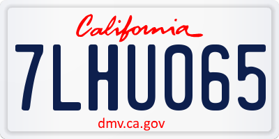 CA license plate 7LHU065