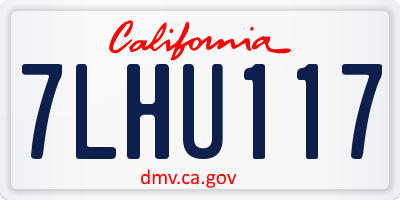 CA license plate 7LHU117