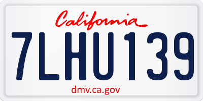 CA license plate 7LHU139