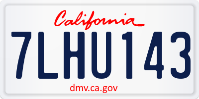 CA license plate 7LHU143