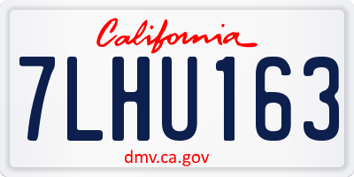 CA license plate 7LHU163
