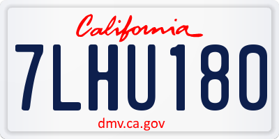 CA license plate 7LHU180