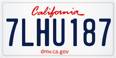 CA license plate 7LHU187