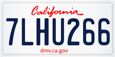CA license plate 7LHU266